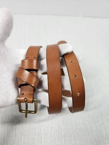 Madewell XS/S Crisscross Skinny Belt English Saddle Brown Women F7004 - Picture 1 of 16
