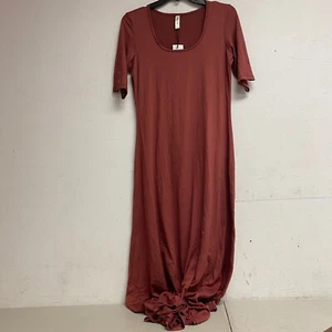 24 Seven Comfort Apparel Plus elbow Long-sleeve Maxi Dress Size L Color Burgundy - Picture 1 of 16