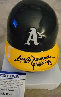 Oakland Athletics Autographed Reggie Jackson Mini Helmet W/inscription PSA... - Image 1 of 3