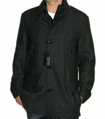 Wool Jacket by Alfani $149 Satin Lined Full Zip Slim Fit Button Up Medium New - Image 1 of 4