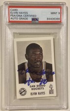 1968 Jack In The Box ELVIN HAYES Signed Rookie Basketball Card PSADNA AutoGrade9