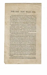 FOR THE NEW YEAR 1844 - RARE 1843 American Tract Society pamphlet - Picture 1 of 1