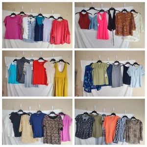 Lot of 35 Women's XL New & Used Summer Spring Shirts, Tanks, Tops, Blouses - Picture 1 of 15