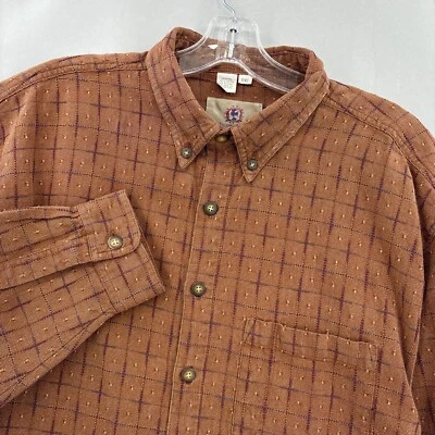 Territory Ahead Shirt Mens 2XL Button Down Orange Southwestern Textured VTG — 第 1/4 张图片