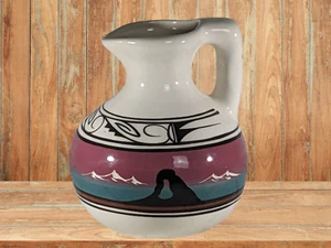 Southwestern Style Pitcher, Signed Pottery Etched Designed - Picture 1 of 6