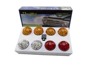 LAND ROVER DEFENDER 90 / 110 LED UPGRADE LAMPS KIT 73 MM LED STYLE LIGHT - Picture 1 of 3