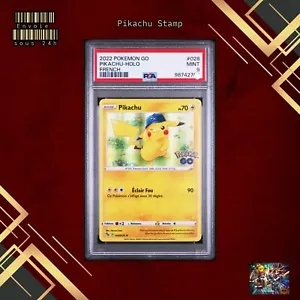 π«π· PIKACHU STAMP HOLO PSA 9 - PROMO POKEMON GO 028/078 FR Pokemon Card π«π· - Picture 1 of 3
