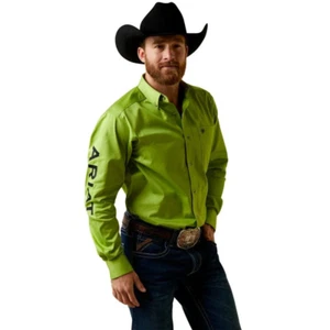 Ariat Camicia Uomo Team Logo Twill MACAW Verde ADATTATA 10042169 - Foto 1 di 3