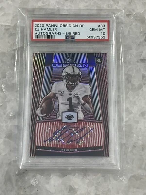 2020 Panini Obsidian Rookie Auto KJ HAMLER Red Electric Etch 5/5 PSA 10 GEM MINT - Image 1 of 2