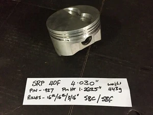 Chev 350 SRP piston Single 4.030" Forged Flat top 1.26" Stroker SBC 383 - Bild 1 von 6
