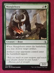 Magic The Gathering AMONKHET MANGLEHORN green card MTG - Picture 1 of 2