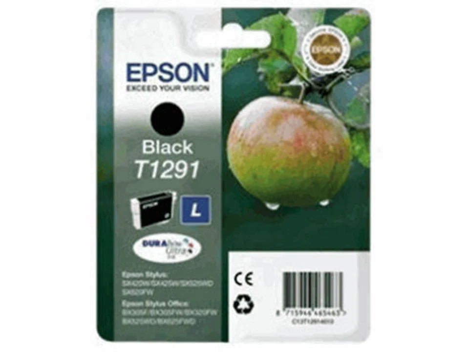 CARTOUCHE EPSON ORIGINALE T1291 NOIRE / 1291 pomme noir renard pas cyan magenta - Photo 1/1