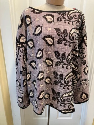 Kantha PONCHO TOP Negro Naranja Rojo Foto 1 de 4