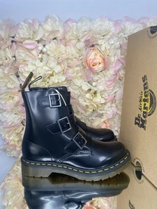 Dr Martens Blake Buttero Leather Buckle Zip Chelsea Jadon Boots NEW Size 6 RARE - Picture 1 of 4