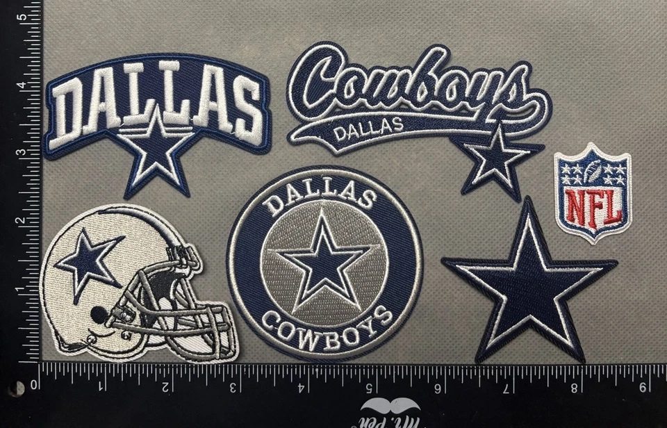 LOT OF 6 DALLAS COWBOYS IRON ON EMBROIDERED PATCHES - Image 1 of 1