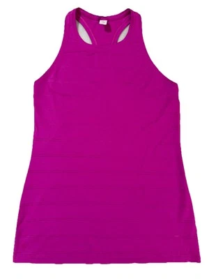 Camiseta sin mangas Athleta XS rosa a rayas cuello alto yoga correr ropa deportiva para mujer Foto 1 de 4