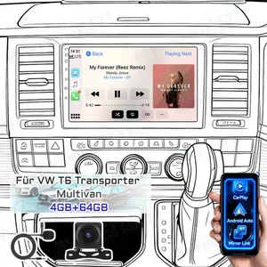 4+64GB Android15 Autoradio Navi Kamera Für VW T6 Transporter Multivan 16-21 +KAM - Bild 1 von 17