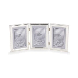 Lawrence Frames 4x6 Hinged Triple (Vertical) Metal Picture Frame Silver-Plate - Picture 1 of 1