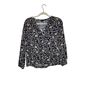 Old Navy navy blue boho blouse size XS  - Picture 1 of 5