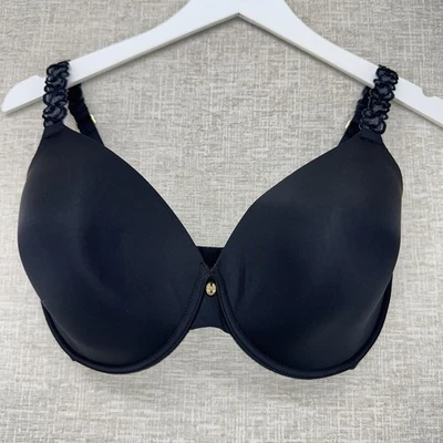 Natori Bra Womens 32G Black Underwire T-Shirt Contour Padded Lace Strap 732080 - Image 1 of 4