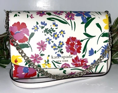 KATE SPADE CARSON BOLSA DE OMBRO TIRACOLO CORRENTE CONVERSÍVEL BUQUÊ JARDIM FLORAL - Imagem 1 de 4