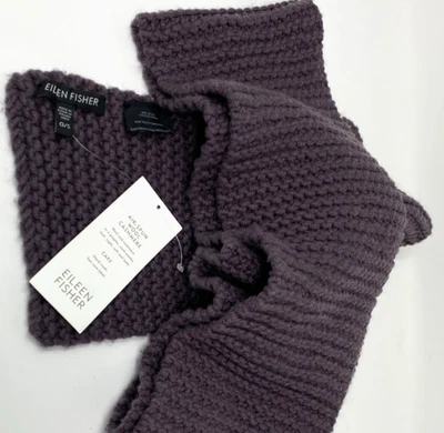 Eileen Fisher Lana Cachemira Hilada al Aire Bufanda Tejida Púrpura - Nueva con Etiquetas 80" Longitud Foto 1 de 4