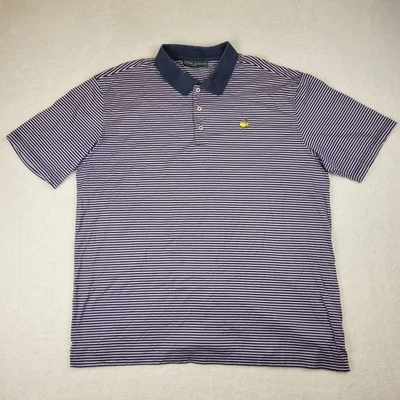 Camisa polo de golf Masters Collection Pima algodón azul/púrpura a rayas para hombre XXLarge Foto 1 de 4