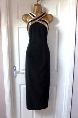 JOSEPH RIBKOFF Beautiful Long Black Dress Size 12/14 Christmas, Party, Evening. - Image 1 of 4