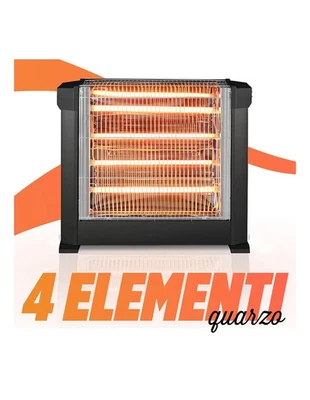 Stufa Elettrica 4 Elementi al Quarzo Potenza Regolabile 2200 W - Immagine 1 di 4