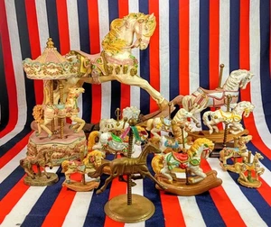 Schönes Konvolut 14 alte Karussellpferde verschiedene Marken & Sorten - Bild 1 von 8