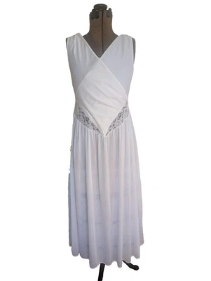 Camisón de novia Peau De Rose vintage talla grande blanco nailon vasco años 80 EE. UU. Foto 1 de 4