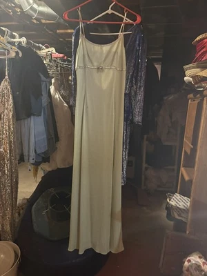 Vestido sin tirantes Dave E Jihnny verde plateado talla 6 Foto 1 de 2