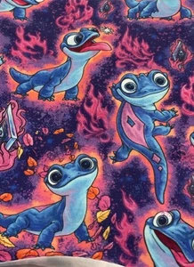 Disney Frozen 2 Bruni Feuergeist Salamander Eidechse blau lila Stoff - Bild 1 von 1