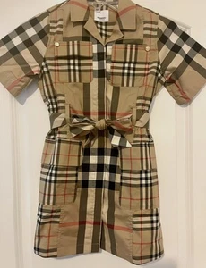 NWOT Burberry Patchwork Shirt Dress Sz 8y  - Picture 1 of 14
