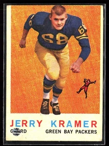 Tarjeta de fútbol americano Jerry Kramer RC 1959 Topps Green Bay Packers #116 *Pérdida de papel - Imagen 1 de 3