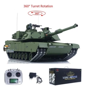 1/16 Tank Abram Metal Gearbox 360 Rotation Barrel Recoil Elevation Laser Aiming - Picture 1 of 12