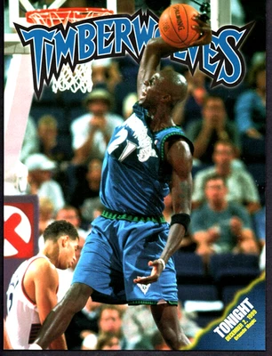 1999 KEVIN GARNETT TIMBERWOLVES-MAGIC TARGET CENTER SGA PRE-DUNK PHOTO PRINT - Image 1 of 2