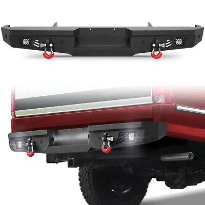 For 1992-1997 Ford F150/F250/F350 Rear Step Bumper With Lights & Sensor Holes  - Image 1 of 4