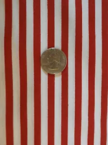 2 IARDE RIGHE ROSSE E BIANCHE tessuto cotone bandiera patriottica raggedy Ann Candy Stripe - Foto 1 di 3