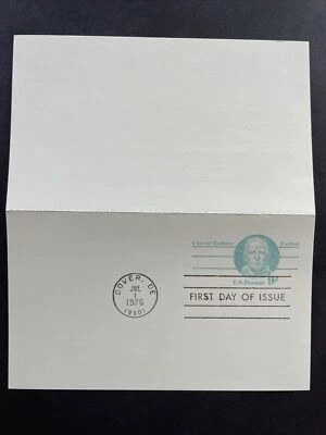 UY27 FDC Postal Reply Card Cesar Rodney Patriot 9c - Image 1 of 2