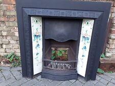 Original Edwardian/late-Victorian Cast Iron Tiled Fireplace Insert