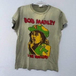 MadeWorn Bob Marley Graphic Print Crew Neck T Shirt Green Size XS - Picture 1 of 5