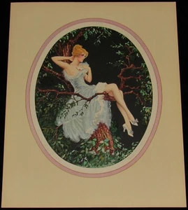 1920s "LOVE'S MESSAGE" by MARCEL LE BOULTE 14"x18" LITHOGRAPH PRINT, BOUDOIR ART - Picture 1 of 1