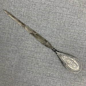 Silver Tone Metal Letter Opener With Twisted Handle - 7 1/2" Length - Picture 1 of 5