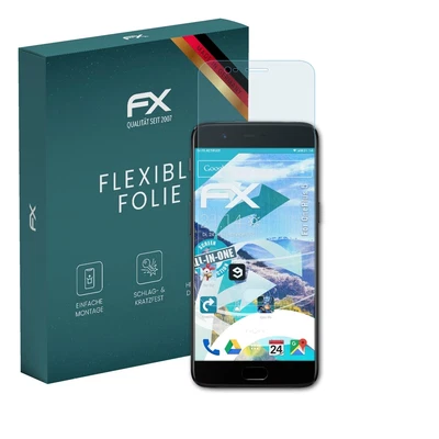 atFoliX 3x Folie für OnePlus 5 Schutzfolie klar&flexibel Displayschutzfolie - Bild 1 von 4
