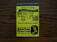 Vtg. American Appliance-Tv Stores, Milwaukee Matchcover (T)