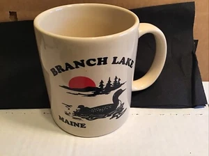 Tazza caffè ceramica logo MAINE Great Branch Lake Loon ramo lago Maine - Foto 1 di 6