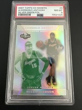 2007-08 Topps Co-Signers Allen Iverson- Carmelo Anthony Silver Green Foil #5/19