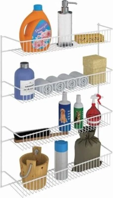 Estante para especias de 4 estantes cocina pared despensa puerta alambre almacenamiento organizador criada Foto 1 de 4