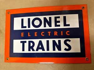 Lionel Electric Trains Enameled Porcelain Sign 8”x12” - Picture 1 of 3